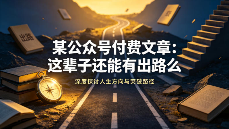 某公众号付费文章：这辈子还能有出路么-云讯网创