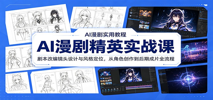 AI漫剧精英实战课：剧本改编镜头设计与风格定位，从角色创作到后期成片全流程-云讯网创