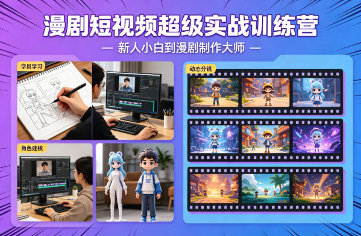 漫剧短视频超级实战训练营，新人小白到漫剧制作大师-云讯网创