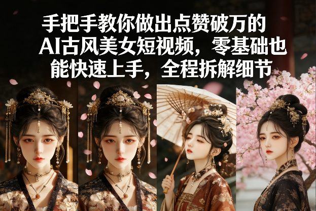 手把手教你做出点赞破万的AI古风美女短视频，零基础也能快速上手，全程拆解细节-云讯网创