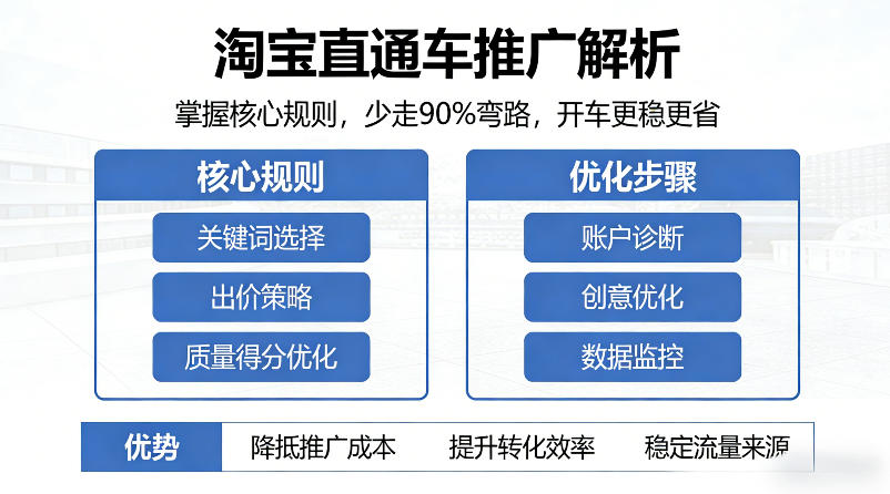 淘宝直通车推广解析,掌握核心规则,少走90%弯路,开车更稳更省-云讯网创