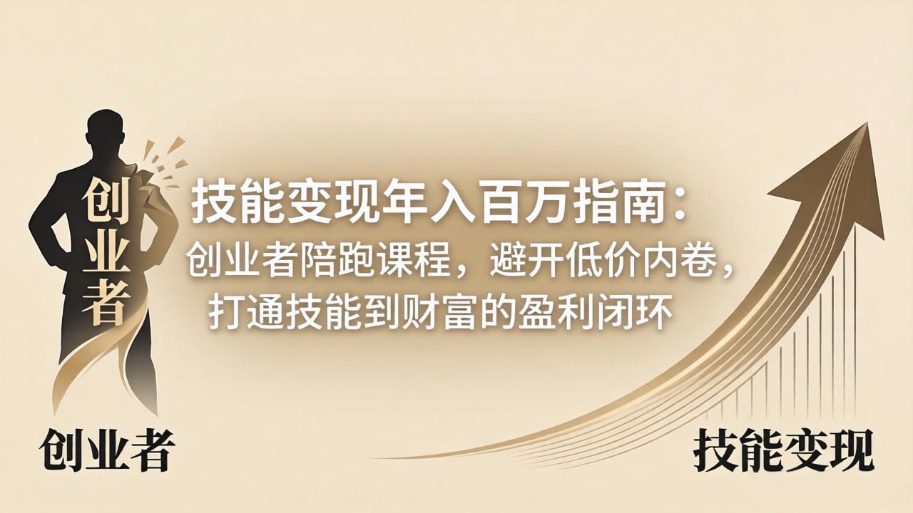 技能变现年入百万指南：创业者陪跑课程，避开低价内卷，打通技能到财富的盈利闭环-云讯网创