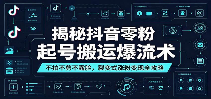 揭秘抖音零粉起号搬运爆流术：不拍不剪不露脸，裂变式涨粉变现全攻略-云讯网创