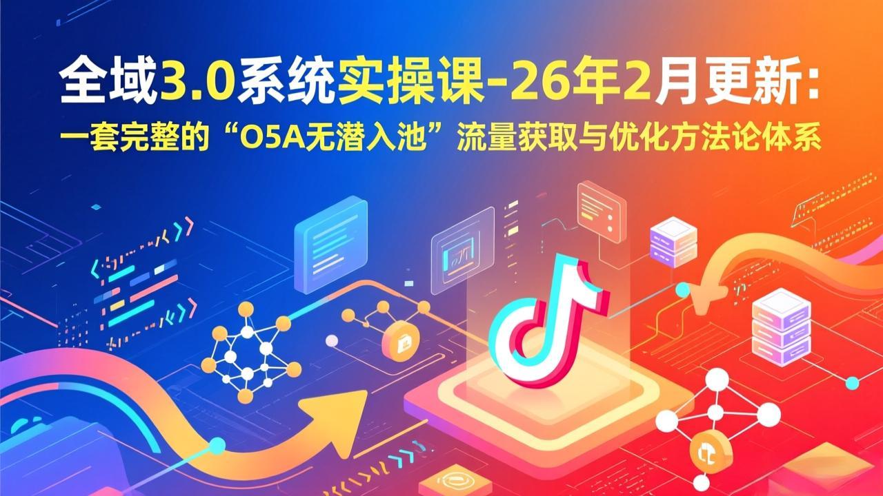全域3.0系统实操课-26年2月更新：一套完整的“O5A无潜入池”流量获取与优化方法论体系-云讯网创