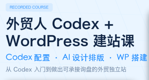 外贸人Codex + WordPress建站课-云讯网创