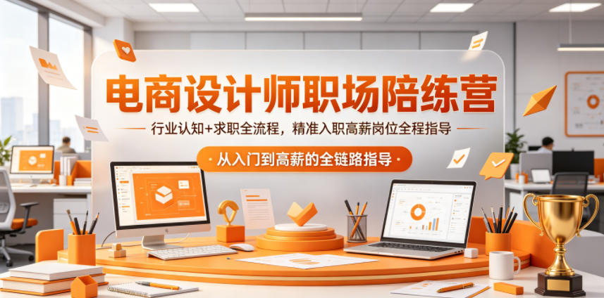 电商设计师职场陪练营，行业认知+求职全流程，精准入职高薪岗位全程指导-云讯网创