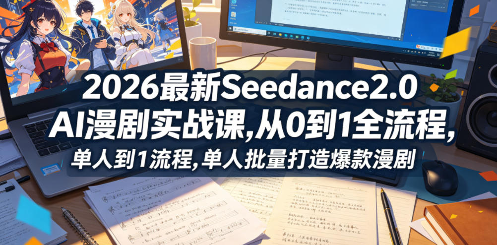 2026最新Seedance2.0 AI漫剧实战课,，从0到1全流程，单人批量打造爆款漫剧-云讯网创