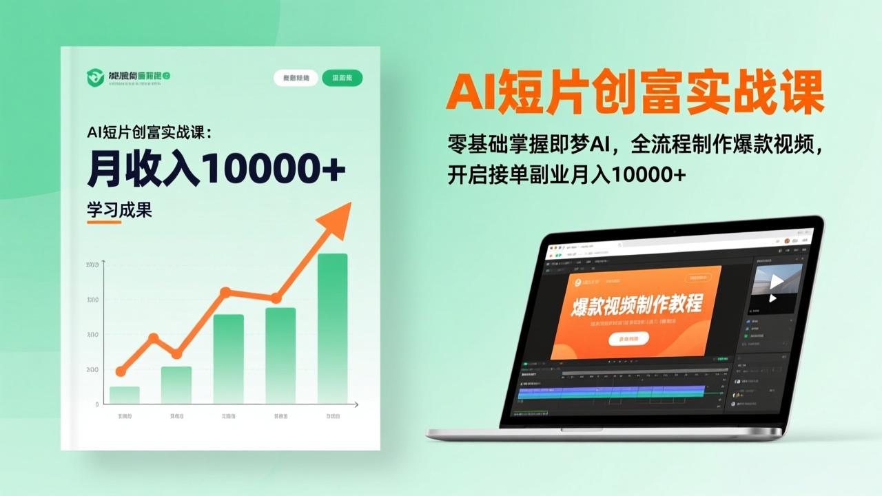 AI短片创富实战课：零基础掌握即梦AI，全流程制作爆款视频，开启接单副业月入10000+(更新-云讯网创