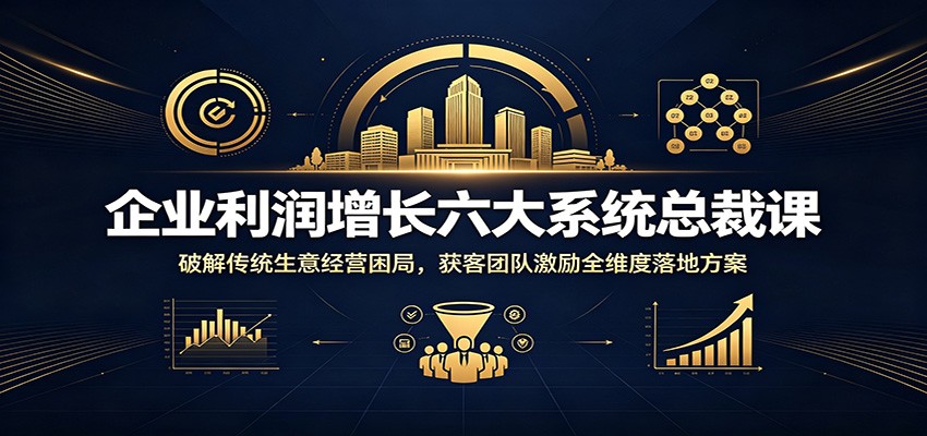 企业利润增长六大系统总裁课：破解传统生意经营困局，获客团队激励全维度落地方案-云讯网创