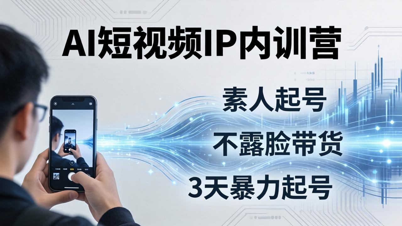 2026AI短视频IP内训营：从素人起号到不露脸带货，3天暴力起号全流程拆解-云讯网创