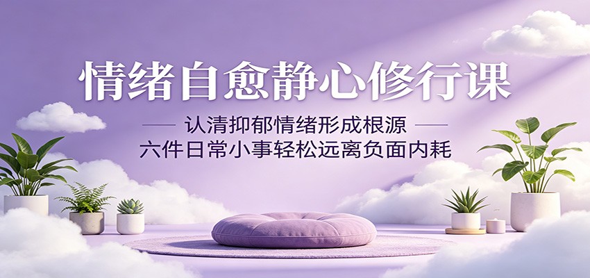 情绪自愈静心修行课：认清抑郁情绪形成根源，六件日常小事轻松远离负面内耗-云讯网创