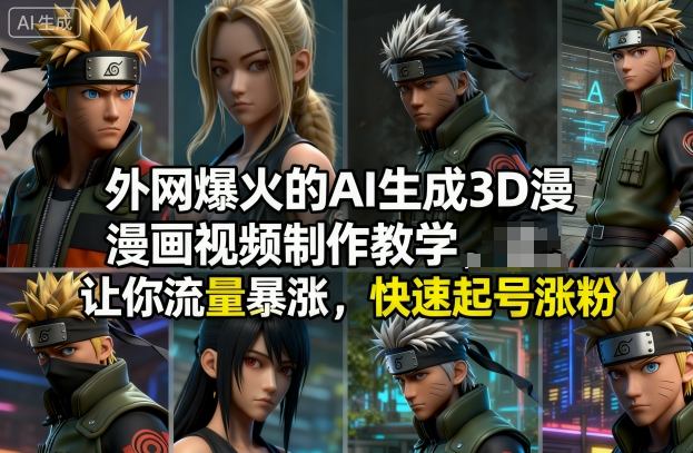 外网爆火的AI生成3D漫画视频制作教学，让你流量暴涨，快速起号涨粉！-云讯网创