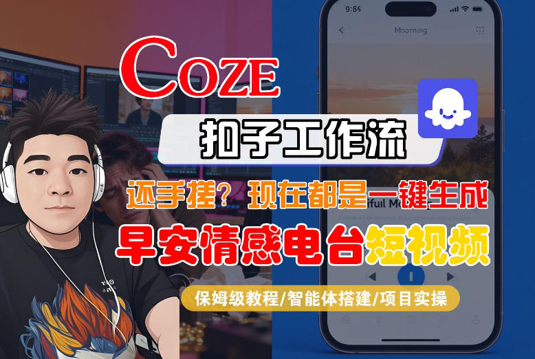 【Coze工作流搭建实操教程】【coze】早安情感电台日签视频还在手动做？用扣子工作流自动生成，省时90%-云讯网创