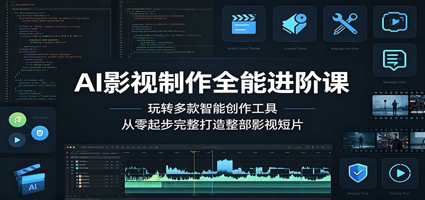 AI影视制作全能进阶课：玩转多款智能创作工具，从零起步完整打造整部影视短片-云讯网创