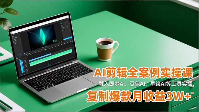AI剪辑全案例实操课,融入即梦AI、豆包AI、星绘AI等工具实操,复制爆款月收益3W+-云讯网创
