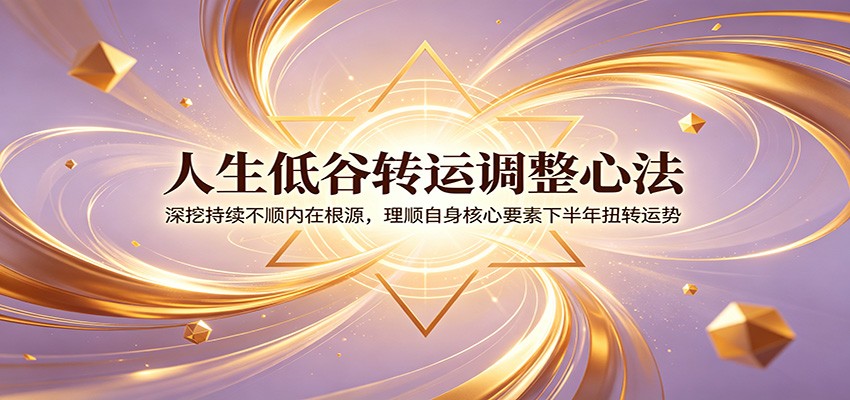 人生低谷转运调整心法：深挖持续不顺内在根源，理顺自身核心要素下半年扭转运势-云讯网创
