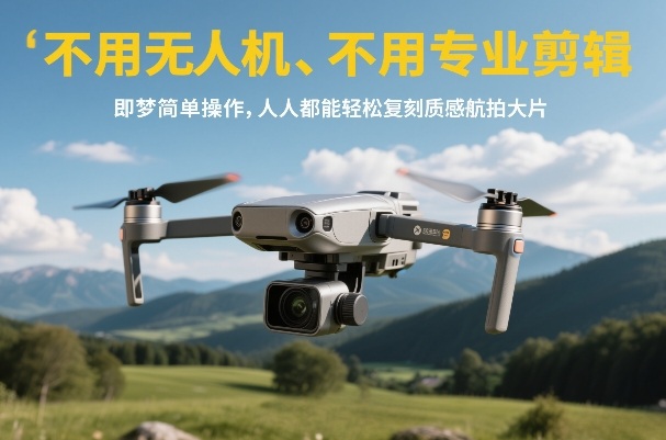 不用无人机、不用专业剪辑，即梦简单操作，人人都能轻松复刻质感航拍大片-云讯网创