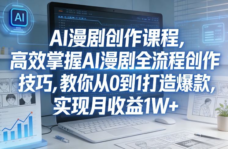 某社群AI漫剧创作课程,高效掌握AI漫剧全流程创作技巧,教你从0到1打造爆款,实现月收益1W+-云讯网创