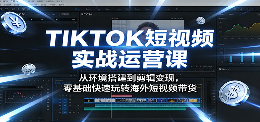 TIKTOK短视频实战运营课：从环境搭建到剪辑变现，零基础快速玩转海外短视频带货-云讯网创