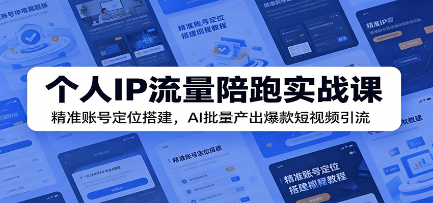个人IP流量陪跑实战课：精准账号定位搭建，AI批量产出爆款短视频引流-云讯网创