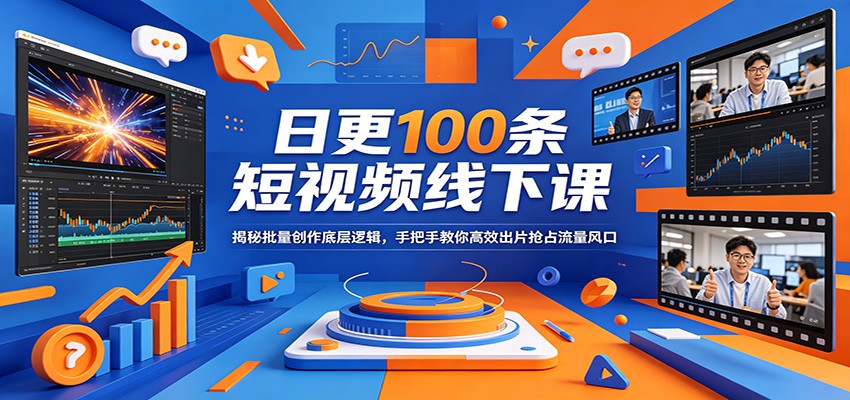 日更100条短视频线下课：揭秘批量创作底层逻辑，手把手教你高效出片抢占流量风口-云讯网创