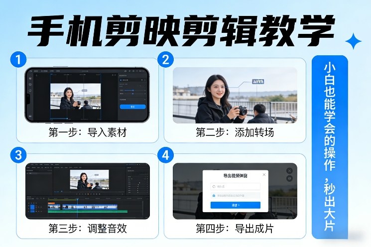 手机剪映剪辑教学，小白也能学会的操作，秒出大片-云讯网创