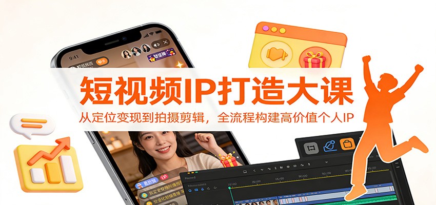 短视频IP打造大课：从定位变现到拍摄剪辑，全流程构建高价值个人IP-云讯网创