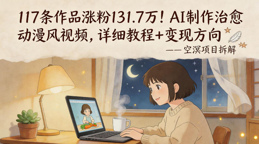 117条作品涨粉131.7W！AI制作治愈动漫风视频，详细教程+变现方向-云讯网创