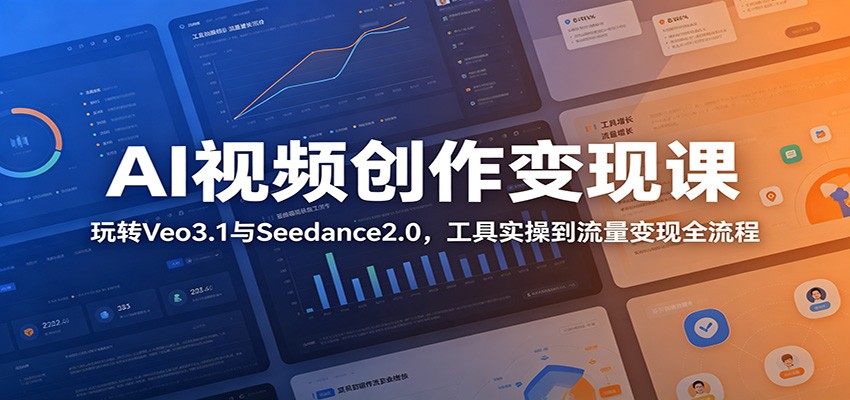 AI视频创作变现课：玩转Veo3.1与Seedance2.0，工具实操到流量变现全流程-云讯网创