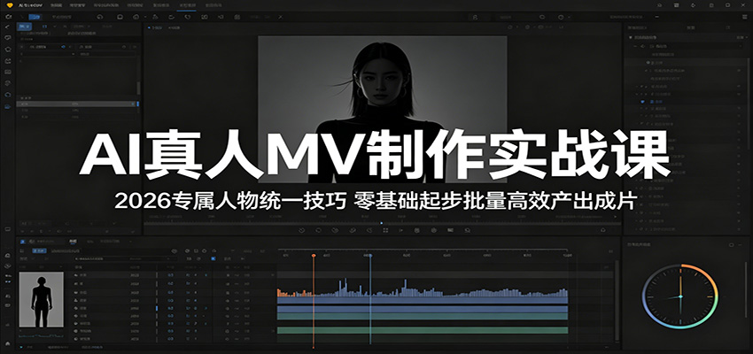 AI真人MV制作实战课：2026专属人物统一技巧，零基础起步批量高效产出成片-云讯网创