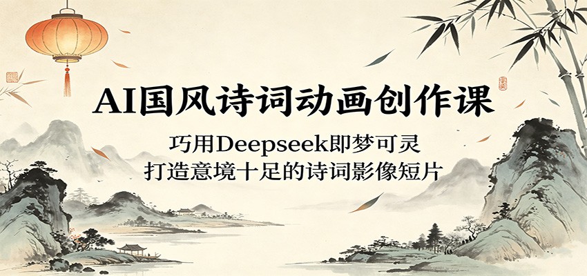 AI国风诗词动画创作课：巧用Deepseek即梦可灵，打造意境十足的诗词影像短片-云讯网创