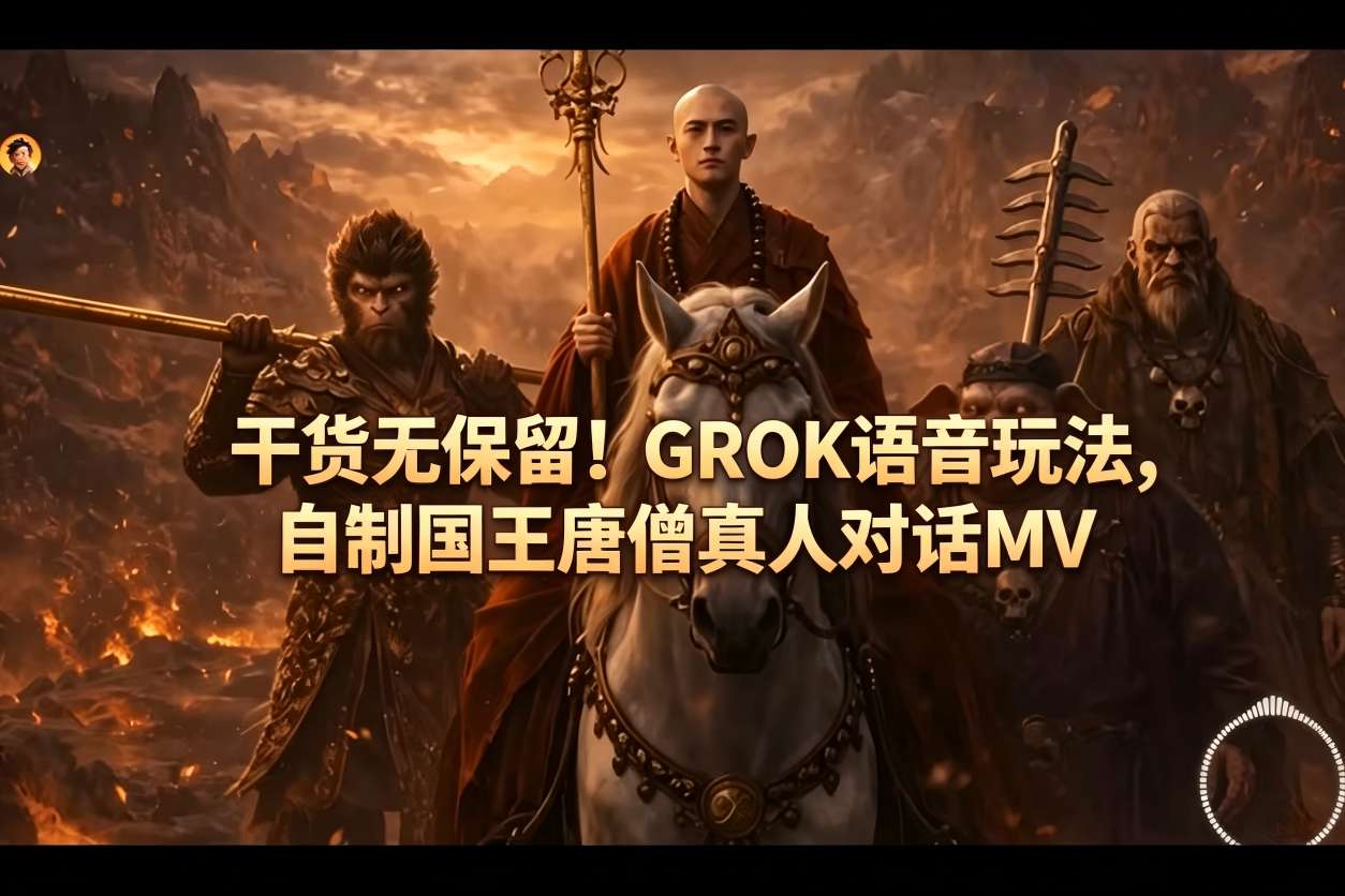 干货无保留！GROK语音玩法，自制国王唐僧真人对话MV-云讯网创