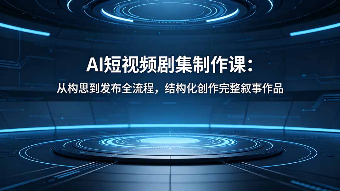 AI短视频剧集制作课：从构思到发布全流程，结构化创作完整叙事作品-云讯网创