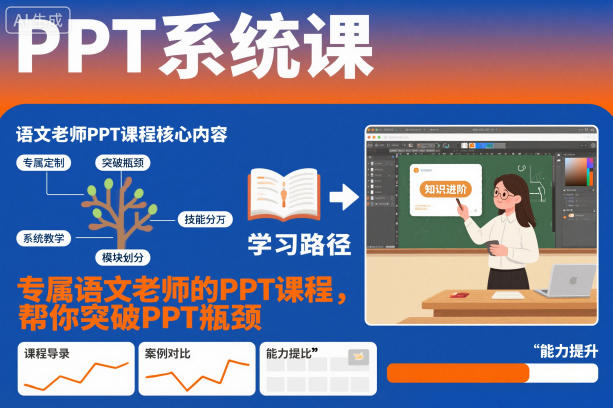 PPT系统课,专属语文老师的PPT课程,帮你突破PPT瓶颈-云讯网创