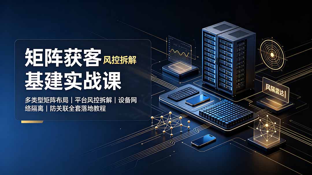 矩阵获客基建实战课:多类型矩阵布局|平台风控拆解|设备网络隔离|防关联全套落地教程-云讯网创