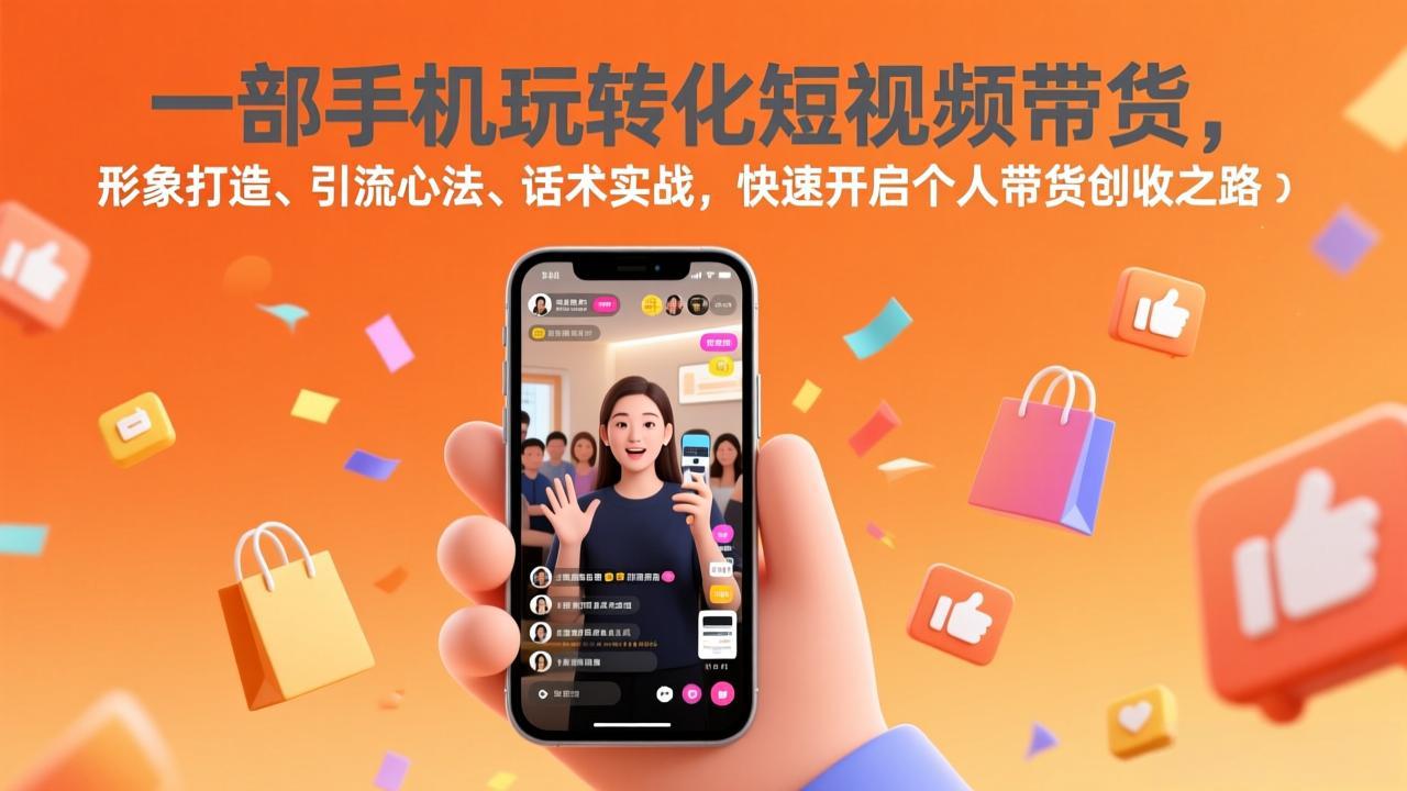 一部手机玩转化短视频带货，形象打造、引流心法、话术实战，快速开启个人带货创收之路-云讯网创