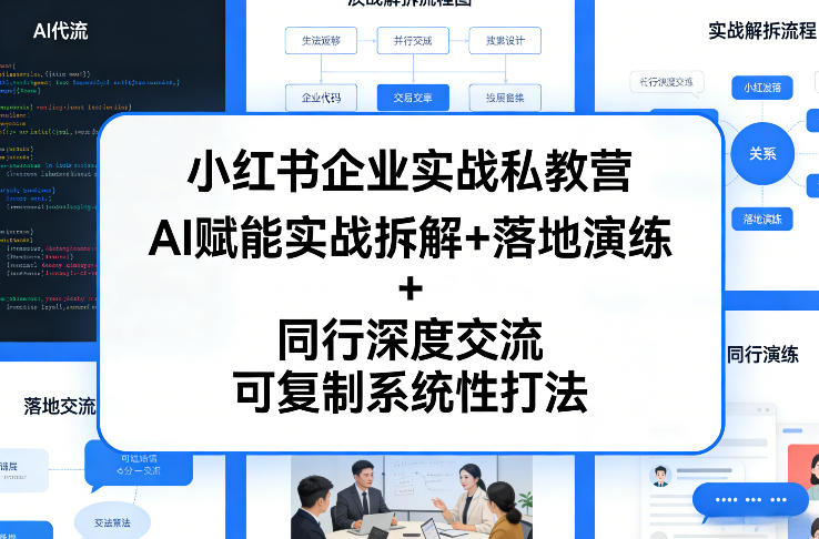 小红书企业实战私教营，AI赋能实战拆解+落地演练+同行深度交流，可复制系统性打法-云讯网创