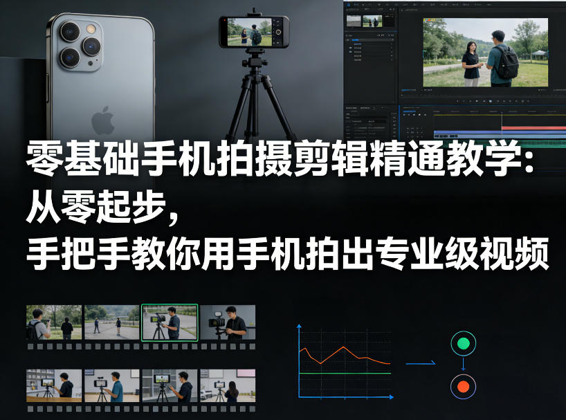 零基础手机拍摄剪辑精通教学：从零起步，手把手教你用手机拍出专业级视频-云讯网创