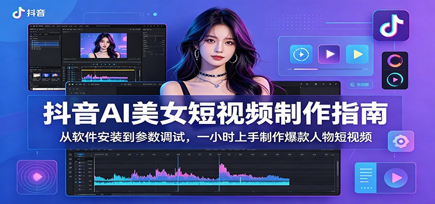 抖音AI美女短视频制作指南:从软件安装到参数调试,一小时上手制作爆款人物短视频-云讯网创