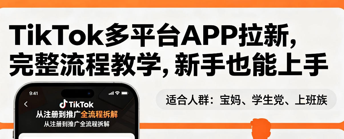 TikTok多平台APP拉新,完整流程教学,新手也能上手,轻松出海搞美金-云讯网创