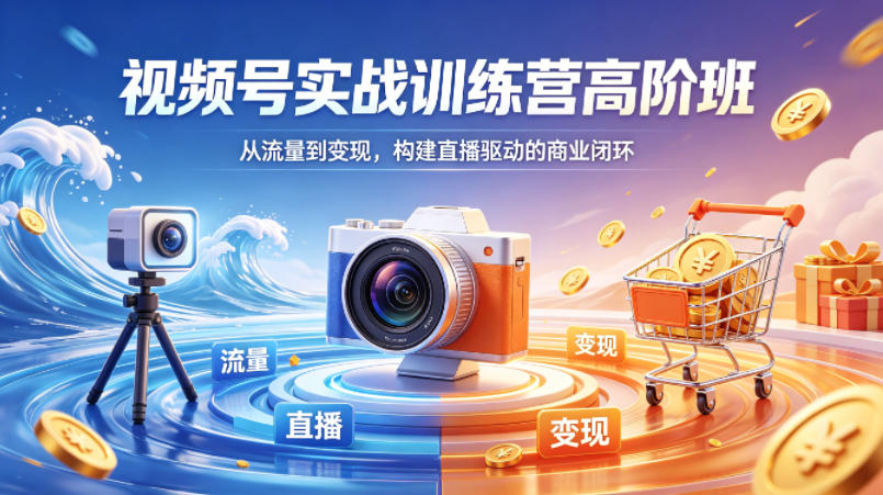 视频号实战训练营高阶班，从流量到变现，构建直播驱动的商业闭环(26年4月)-云讯网创