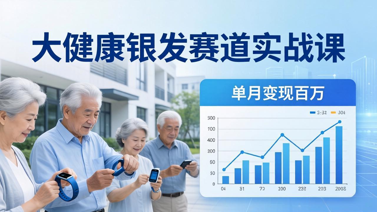 大健康银发赛道实战课:拆解视频号线索型 IP 单月变现百万逻辑,教你精准获客高效变现-云讯网创
