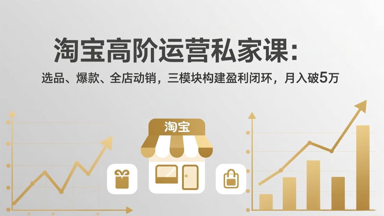 淘宝高阶运营私家课：选品、爆款、全店动销，三模块构建盈利闭环，月入破5万(更新26年2月-云讯网创