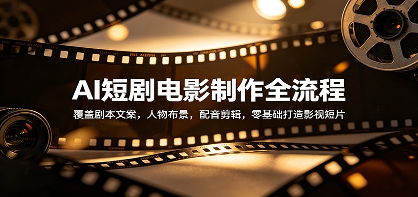 AI短剧电影制作全流程：覆盖剧本文案，人物布景，配音剪辑，零基础打造影视短片-云讯网创