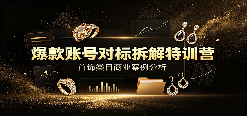 爆款账号对标拆解特训营：首饰类目商业案例分析，配套完整资料内容-云讯网创