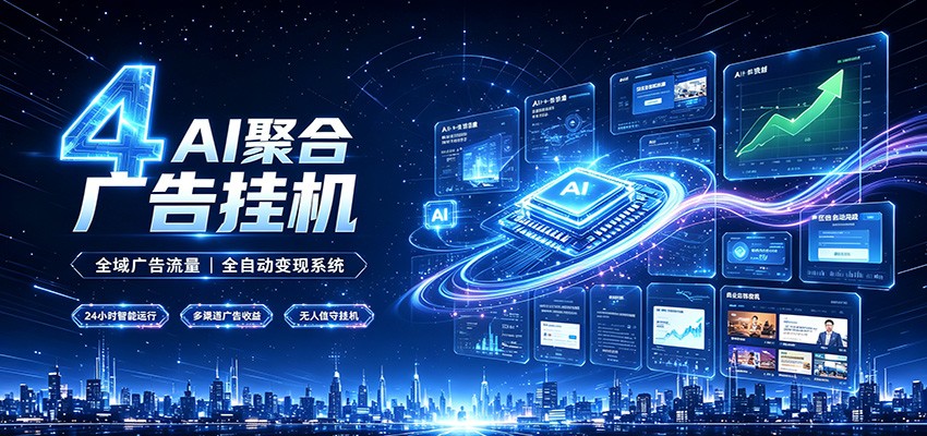 全域广告流量聚合，AI无人挂机稳赚佣金，打造长期稳定被动收入副业-云讯网创