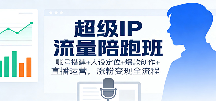 超级IP流量陪跑班：账号搭建+人设定位+爆款创作+直播运营，涨粉变现全流程-云讯网创