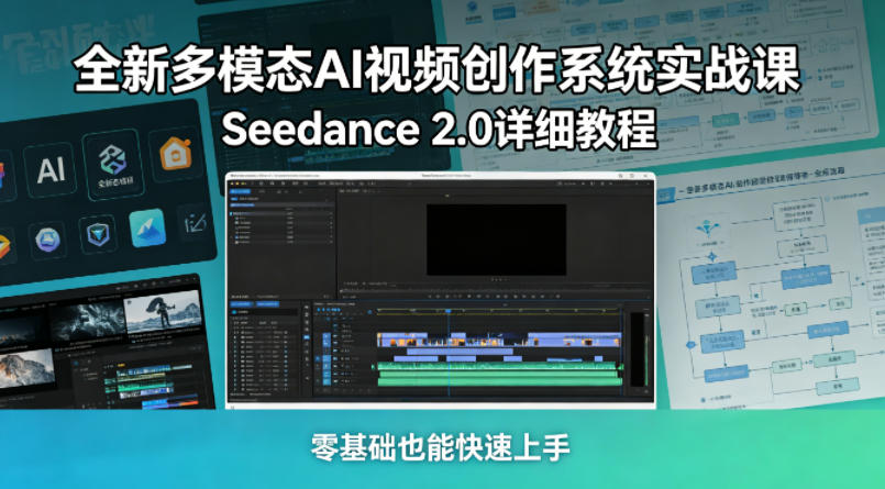全新多模态AI视频创作系统实战课，Seedance 2.0详细教程，零基础也能快速上手-云讯网创