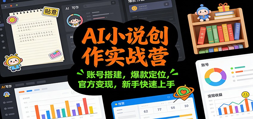 AI小说创作实战营：账号搭建，爆款定位，官方变现，新手快速上手-云讯网创