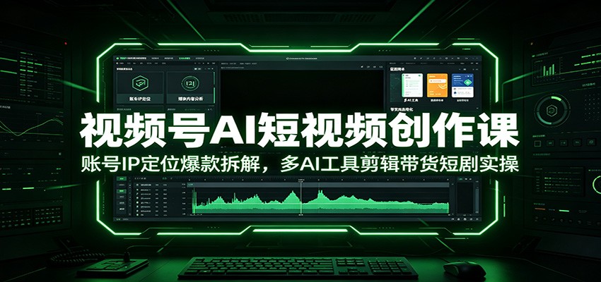 视频号AI短视频创作课：账号IP定位爆款拆解，多AI工具剪辑带货短剧实操-云讯网创